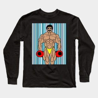 Retro Bodybuilding Lifting Weights Long Sleeve T-Shirt